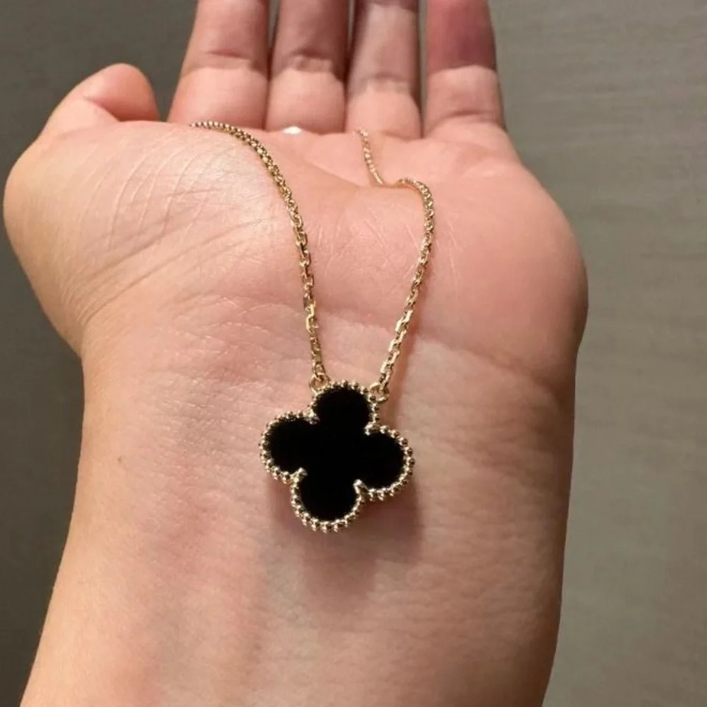 Black Clover Pendant Necklace Alhambra Inspired